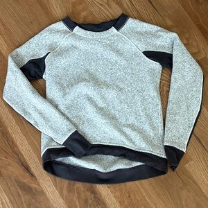 Heather Gray Pullover Sweatshirt with Dark Trim